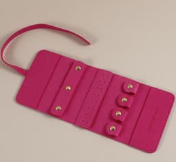 image-Portable And Versatile Small Jewelry Roll Earring Ring Ear Stud Necklace Watch Pouch