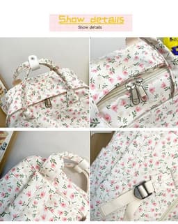 image-Girls' Korean Style Cute Floral Student Schoolbag Junior And Middle School Students Backpack
