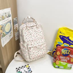 image-Girls' Korean Style Cute Floral Student Schoolbag Junior And Middle School Students Backpack