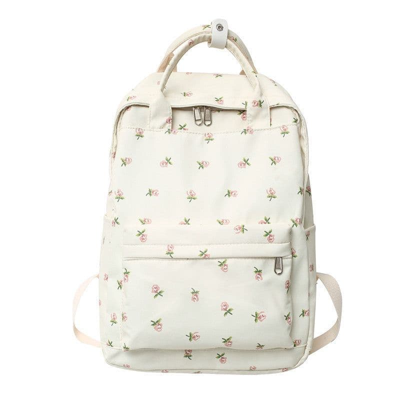 image-Girls' Korean Style Cute Floral Student Schoolbag Junior And Middle School Students Backpack