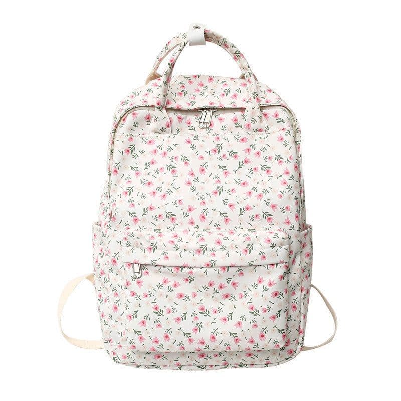 image-Girls' Korean Style Cute Floral Student Schoolbag Junior And Middle School Students Backpack