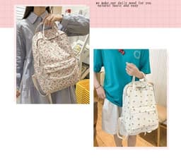 image-Girls' Korean Style Cute Floral Student Schoolbag Junior And Middle School Students Backpack