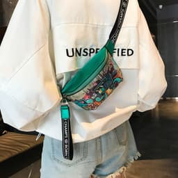 image-Hip Hop Fashion Painted Graffiti Small Casual Slanted Chest Bag