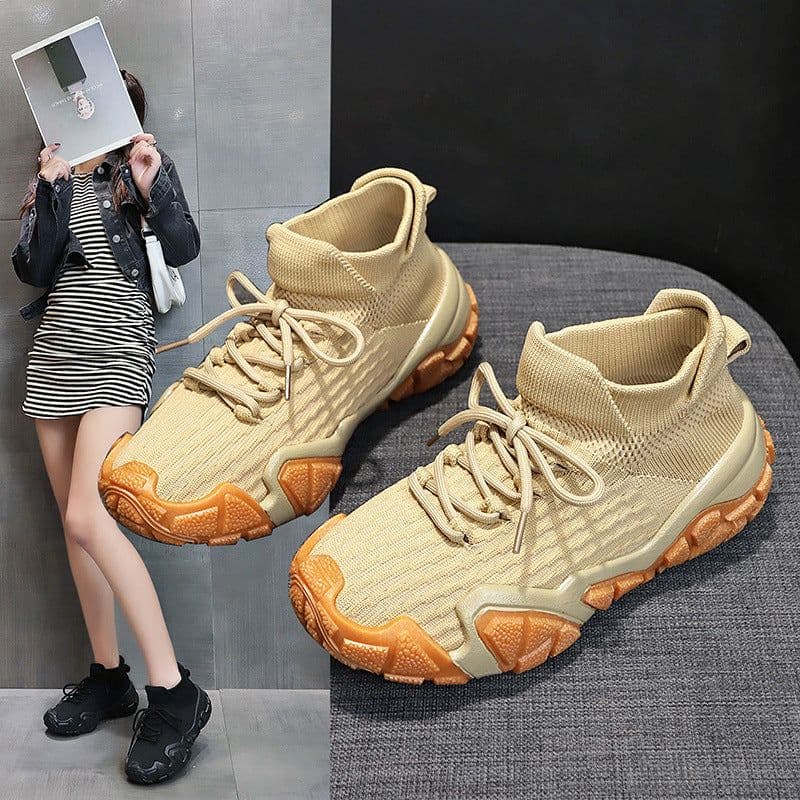 image-Solid Color Fashion Flyknit Casual Sports Single-layer Shoes