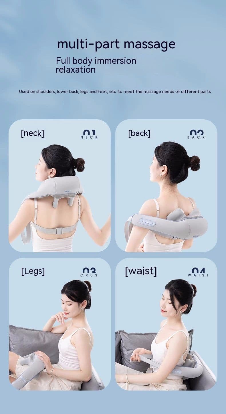 image-Cervical Oblique Muscle Massager Shoulder Hot Compress Rechargeable Massage Shawl Neck