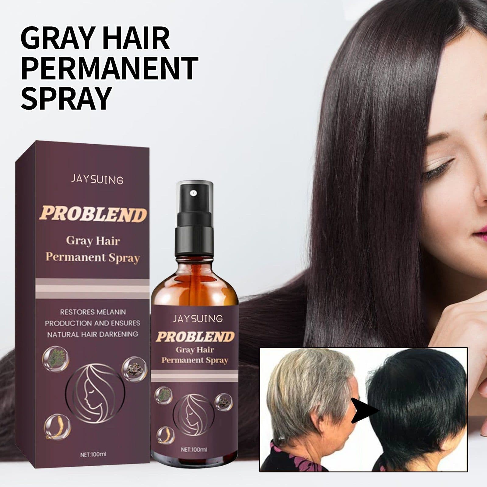 image-Nourishing Black Hair Soft And Natural Brightening Spray