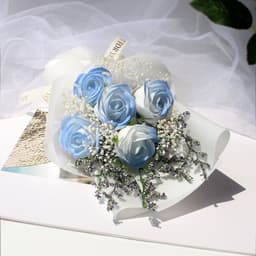 image-Artificial Rose Dried Flowers Gypsophila Babysbreath Bouquet Glass Cover Ornaments LED Small Night Lamp Valentine's Day Gift