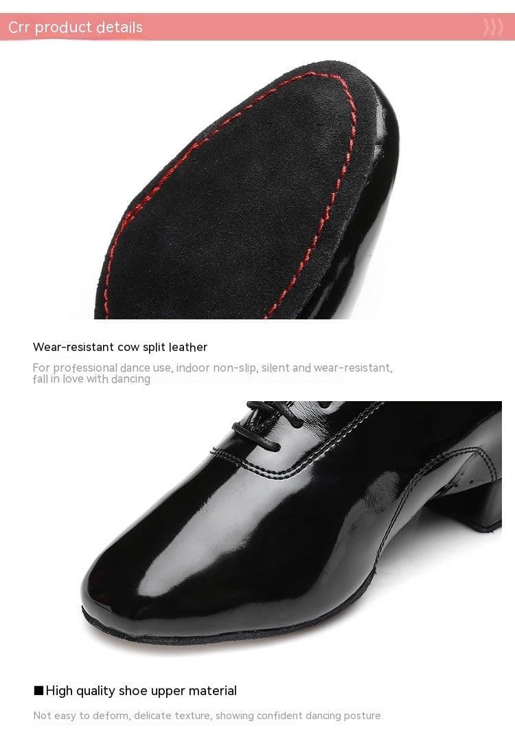 image-Men's Soft Leather Two-sole Latin Dance Shoes Are Comfortable