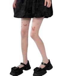 image-Lolita Tattoo Y2g Tattoo Print Butterfly Stockings
