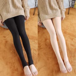 image-Best Flesh Color Pantyhose Women Fleece-lined Thick Leggings