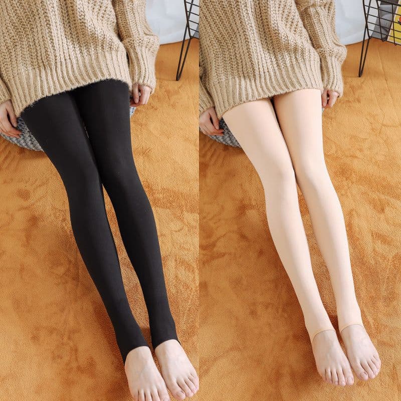 image-Best Flesh Color Pantyhose Women Fleece-lined Thick Leggings