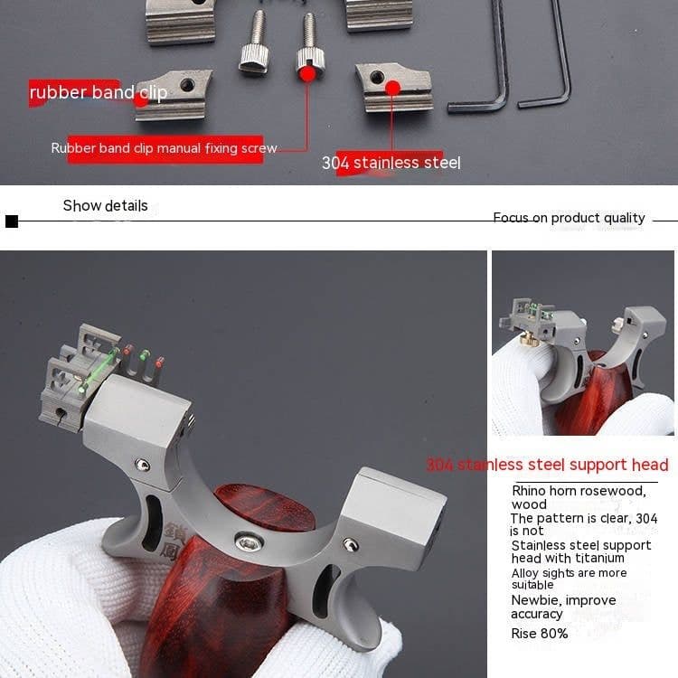 image-Stainless Steel Wooden Patch Flat Leather Lock Phoenix Six Generation Outdoor Shooting Pressure Bomb Work Frame