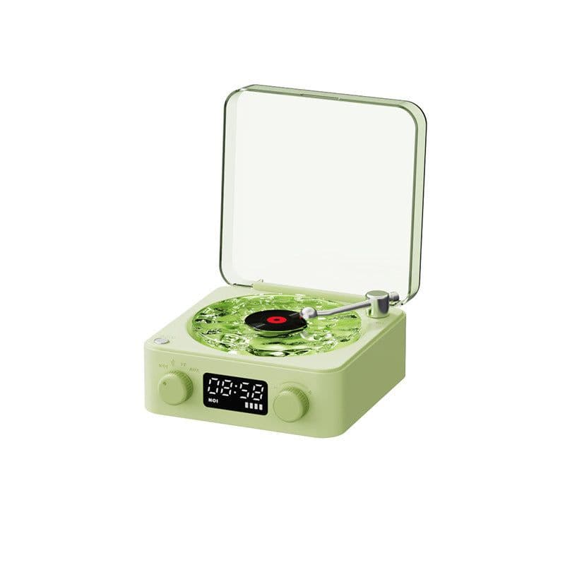 image-Retro Turntable Speaker Wireless Bluetooth 5.0 Vinyl Record Player Stereo Sound With White Noise RGB Projection Lamp Effect