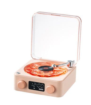 image-Retro Turntable Speaker Wireless Bluetooth 5.0 Vinyl Record Player Stereo Sound With White Noise RGB Projection Lamp Effect