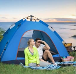 image-Double Camping Beach Tent Outdoor Thickened Sun Block Rain-proof One Window Automatic Tent