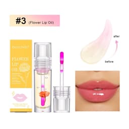 image-Flower Color Changing Lip Oil Moisturizing Jelly Lipgloss Clear Temperature Change Liquid Lipstick Reduce Lip Line Make Up