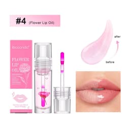 image-Flower Color Changing Lip Oil Moisturizing Jelly Lipgloss Clear Temperature Change Liquid Lipstick Reduce Lip Line Make Up