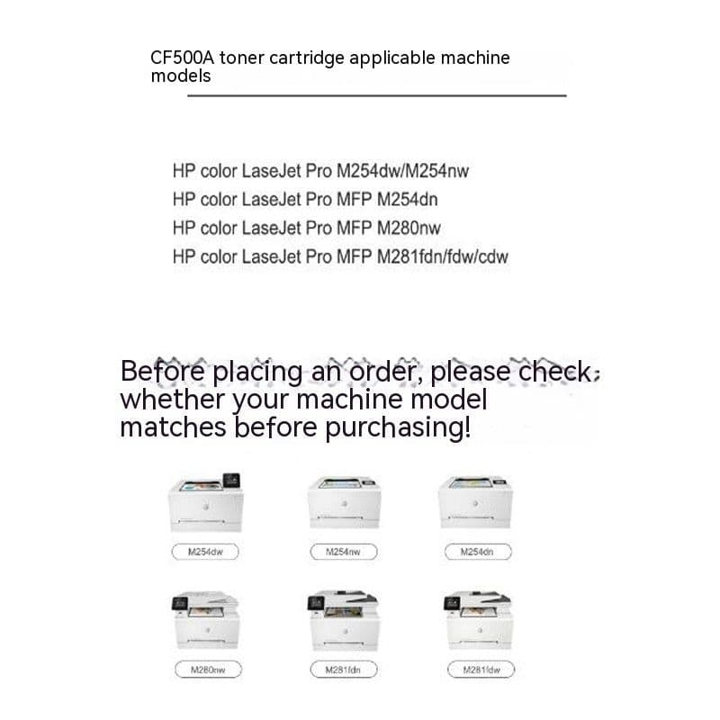 image-Applicable To M281fdw M280nw Toner Cartridge M254dwnw CF500A 202A Cf5 40 Toner Cartridge