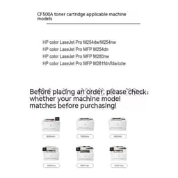 image-Applicable To M281fdw M280nw Toner Cartridge M254dwnw CF500A 202A Cf5 40 Toner Cartridge