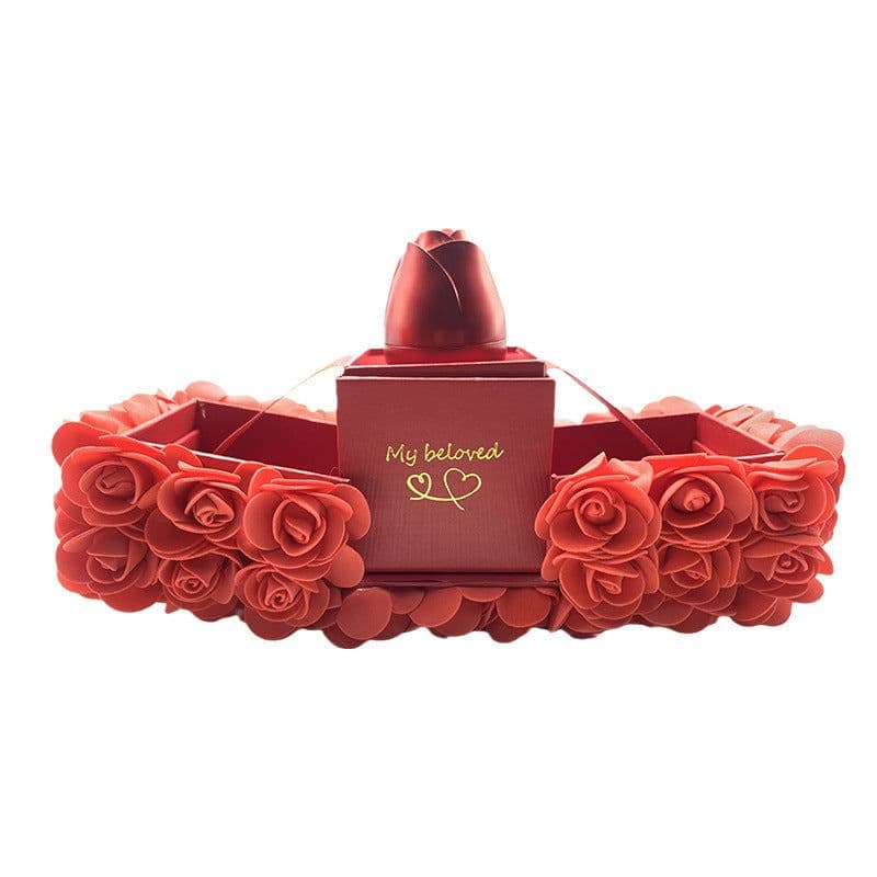 image-Valentines Day Gift Soap Rose Gift Box Crystal Pendant Necklace Eternal Flower Jewelry Box Set Wedding Birthday Gift For Girlfriend