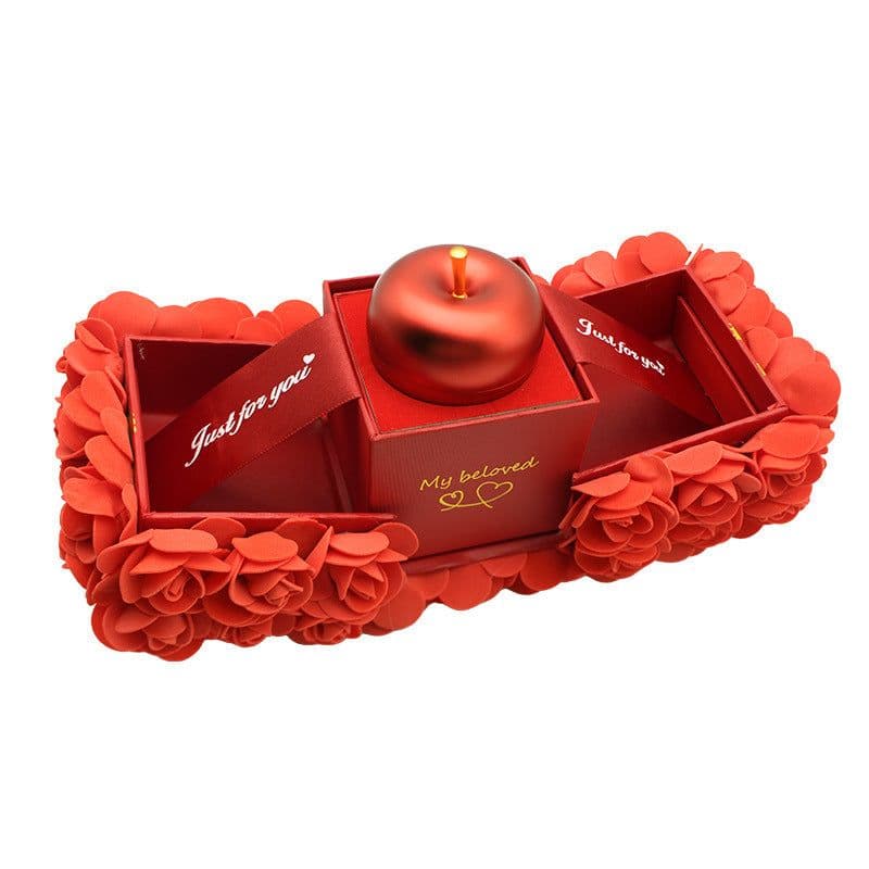 image-Valentines Day Gift Soap Rose Gift Box Crystal Pendant Necklace Eternal Flower Jewelry Box Set Wedding Birthday Gift For Girlfriend