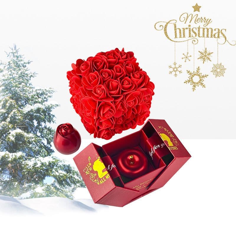 image-Valentines Day Gift Soap Rose Gift Box Crystal Pendant Necklace Eternal Flower Jewelry Box Set Wedding Birthday Gift For Girlfriend