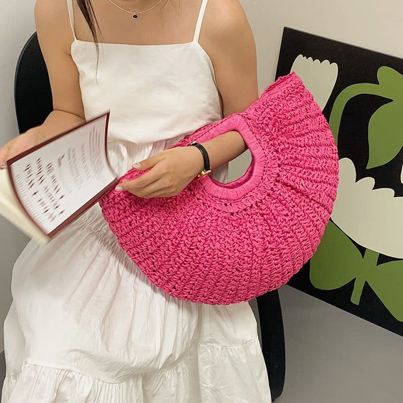 image-Weaving Beach Bag Retro Commuter's All-matching Casual Handbag