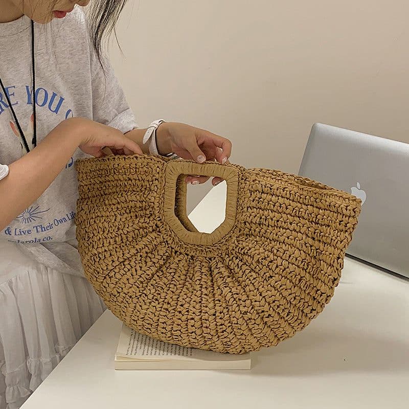 image-Weaving Beach Bag Retro Commuter's All-matching Casual Handbag