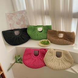 image-Weaving Beach Bag Retro Commuter's All-matching Casual Handbag
