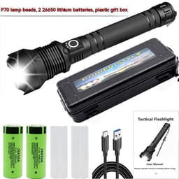 image-Aluminum Alloy Telescopic Zoom Usb Charging Xhp70 Strong Light Flashlight