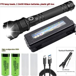 image-Aluminum Alloy Telescopic Zoom Usb Charging Xhp70 Strong Light Flashlight