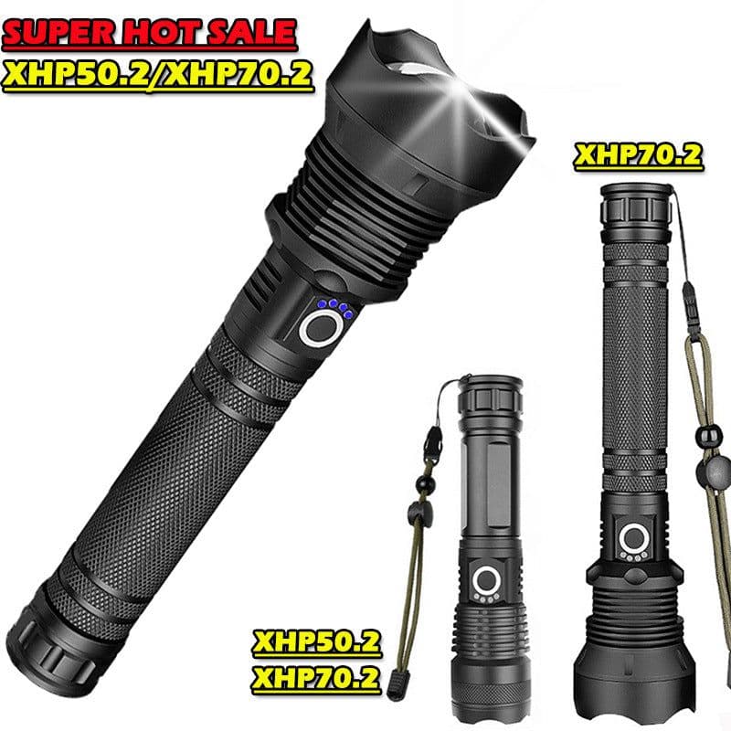 image-Aluminum Alloy Telescopic Zoom Usb Charging Xhp70 Strong Light Flashlight