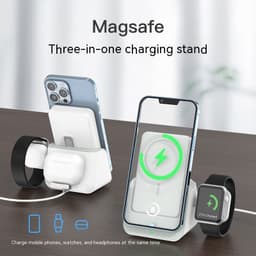 image-Magnetic Wireless Power Bank Mobile Phone Holder 10000 MA Three-in-one Multifunctional Charging Base