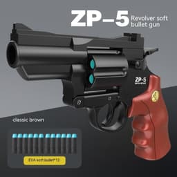 image-Children's Left-wheel Soft Bullet Gun Continuous Pistol Toy Smashing Gun Simulation Boy