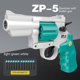 image-Children's Left-wheel Soft Bullet Gun Continuous Pistol Toy Smashing Gun Simulation Boy
