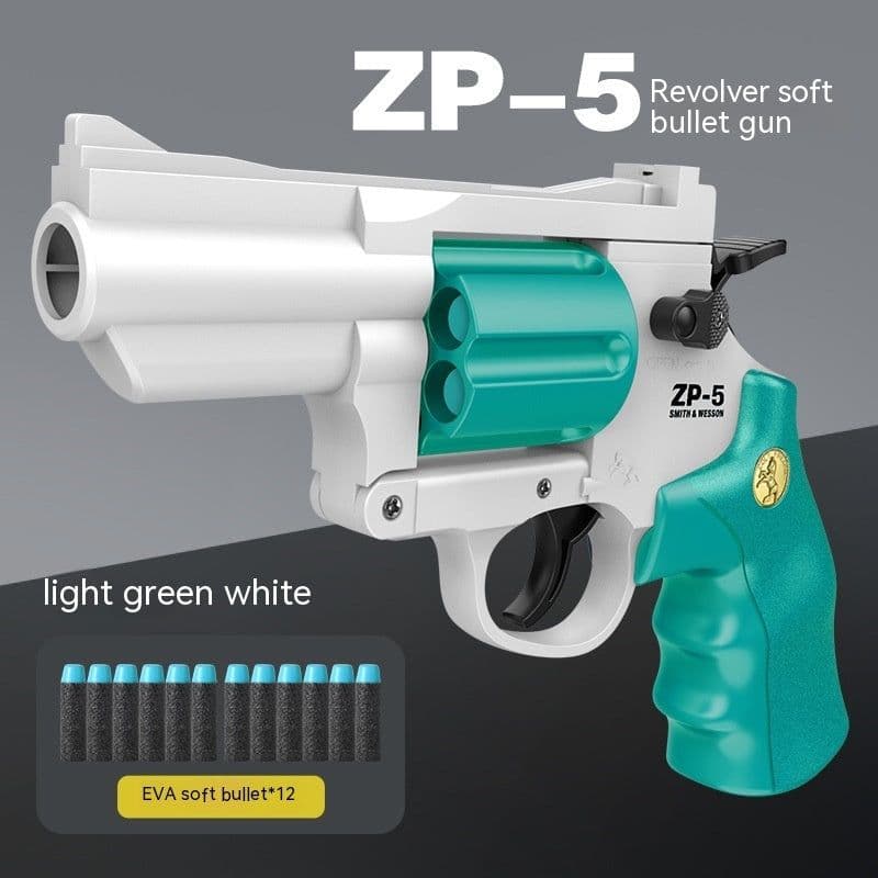 image-Children's Left-wheel Soft Bullet Gun Continuous Pistol Toy Smashing Gun Simulation Boy