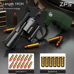 image-Children's Left-wheel Soft Bullet Gun Continuous Pistol Toy Smashing Gun Simulation Boy