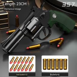 image-Children's Left-wheel Soft Bullet Gun Continuous Pistol Toy Smashing Gun Simulation Boy