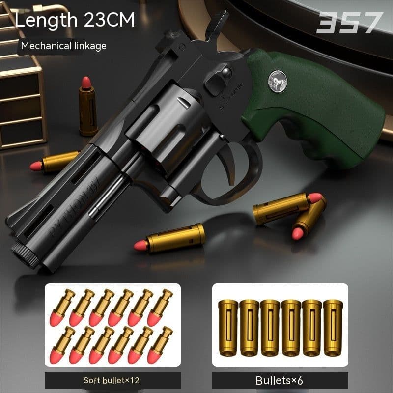 image-Children's Left-wheel Soft Bullet Gun Continuous Pistol Toy Smashing Gun Simulation Boy