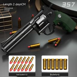 image-Children's Left-wheel Soft Bullet Gun Continuous Pistol Toy Smashing Gun Simulation Boy