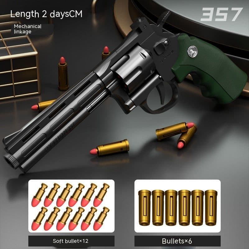image-Children's Left-wheel Soft Bullet Gun Continuous Pistol Toy Smashing Gun Simulation Boy