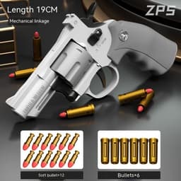 image-Children's Left-wheel Soft Bullet Gun Continuous Pistol Toy Smashing Gun Simulation Boy