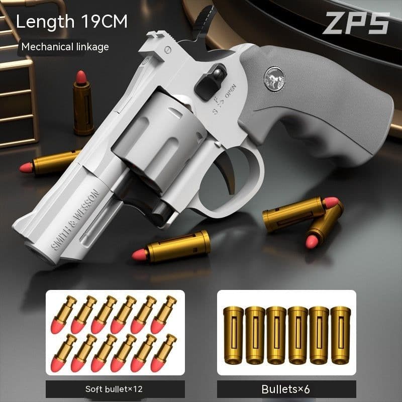 image-Children's Left-wheel Soft Bullet Gun Continuous Pistol Toy Smashing Gun Simulation Boy
