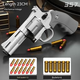 image-Children's Left-wheel Soft Bullet Gun Continuous Pistol Toy Smashing Gun Simulation Boy