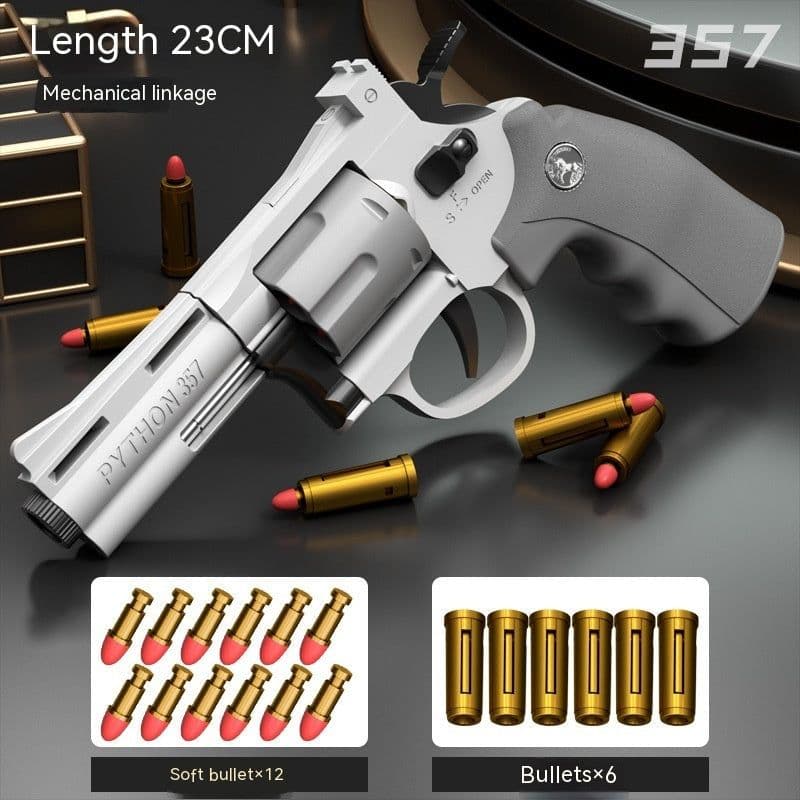 image-Children's Left-wheel Soft Bullet Gun Continuous Pistol Toy Smashing Gun Simulation Boy