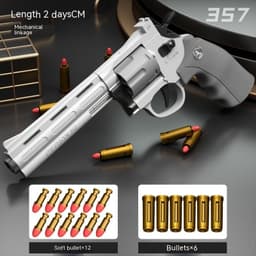 image-Children's Left-wheel Soft Bullet Gun Continuous Pistol Toy Smashing Gun Simulation Boy