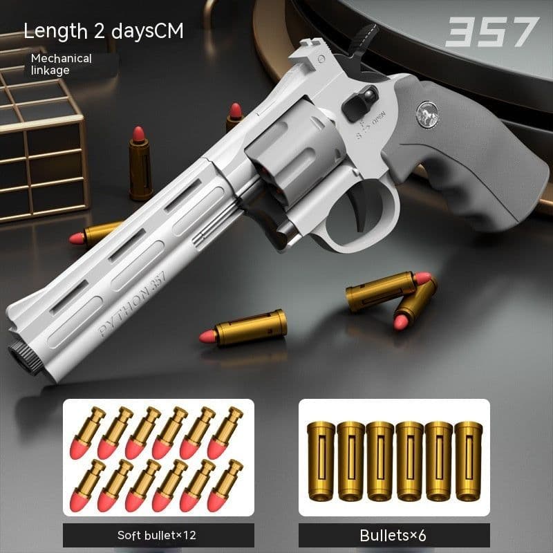 image-Children's Left-wheel Soft Bullet Gun Continuous Pistol Toy Smashing Gun Simulation Boy