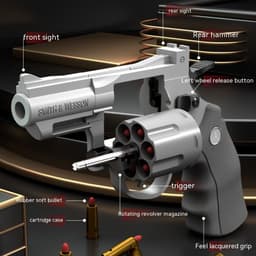 image-Children's Left-wheel Soft Bullet Gun Continuous Pistol Toy Smashing Gun Simulation Boy