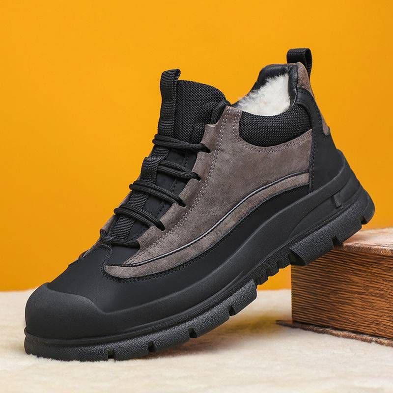 image-Men's Cotton Shoes Wool Fleece Lined Thick High-top Casual
