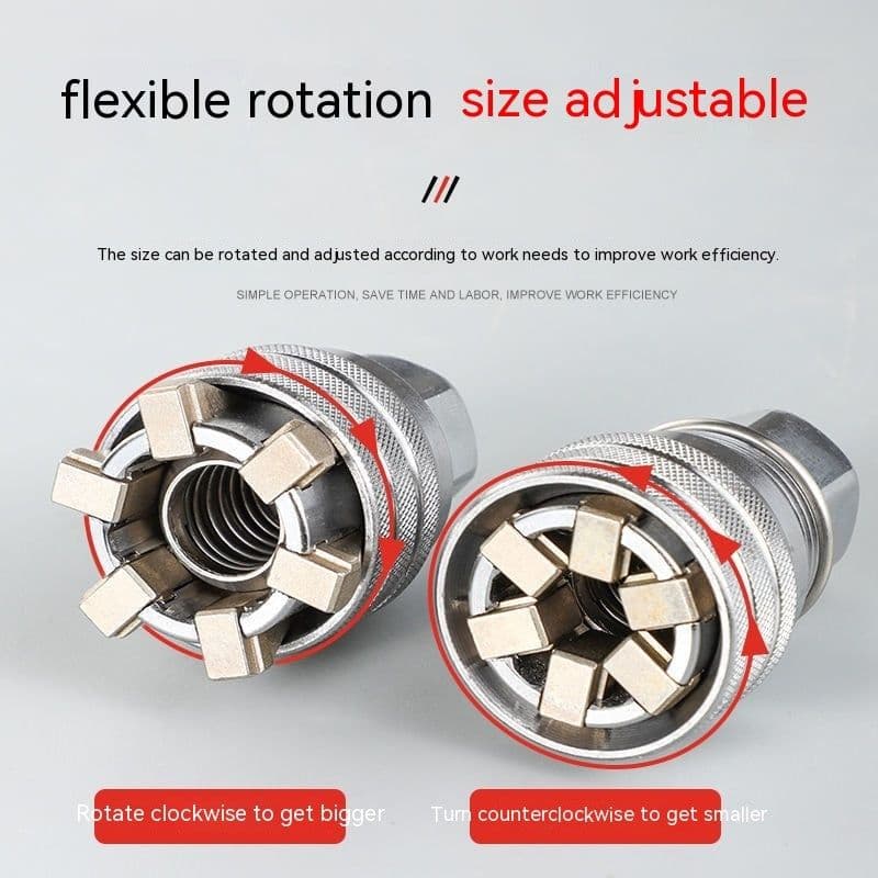 image-Universal Sleeve Wrench Head Multifunctional Electric Hand Drill Socket Wrench Adjustable Universal Sleeve Head Allen Wrench